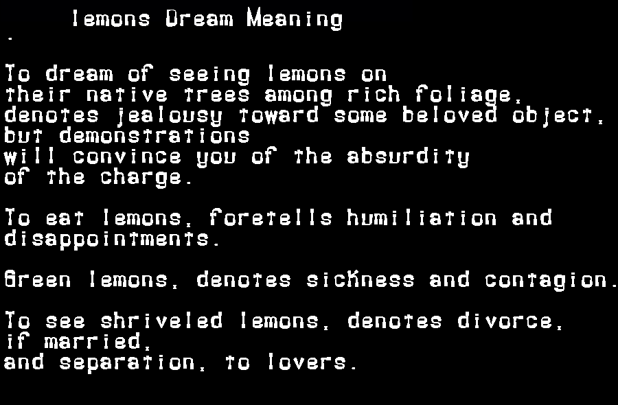  dream meanings lemons