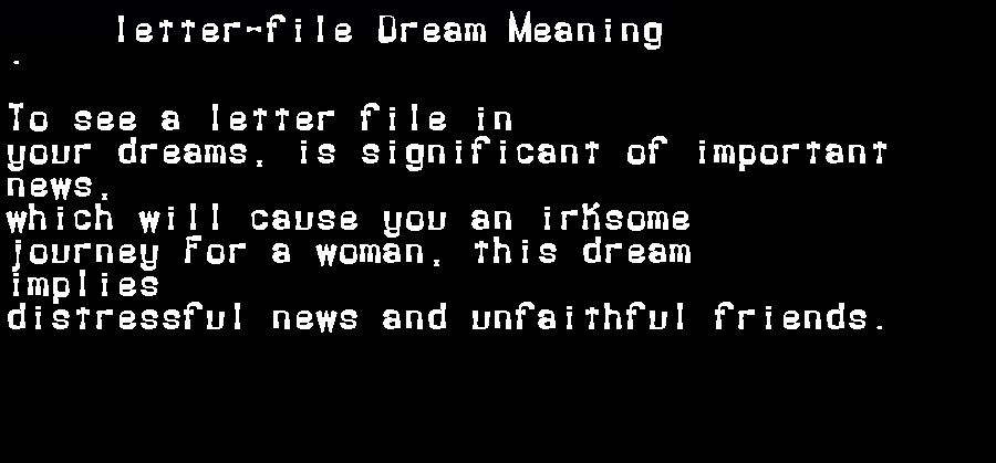  dream meanings letter-file