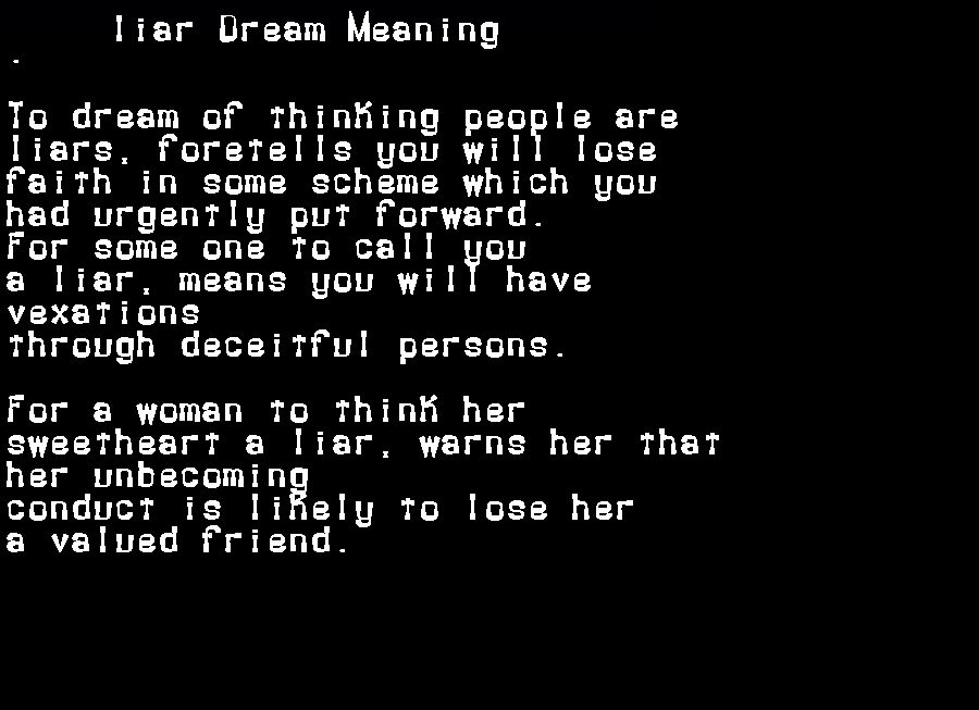  dream meanings liar