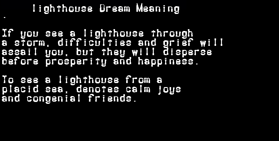  dream meanings lighthouse