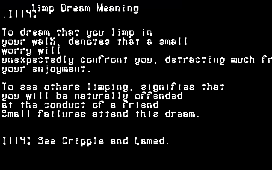  dream meanings limp