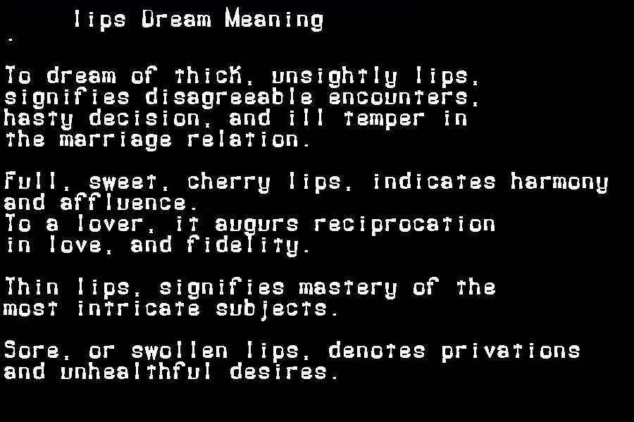  dream meanings lips