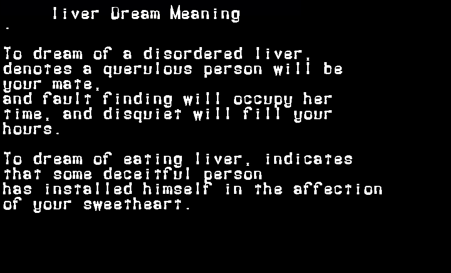  dream meanings liver