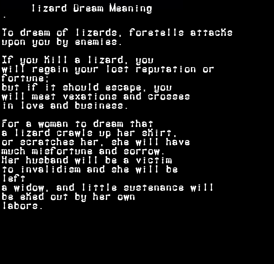  dream meanings lizard