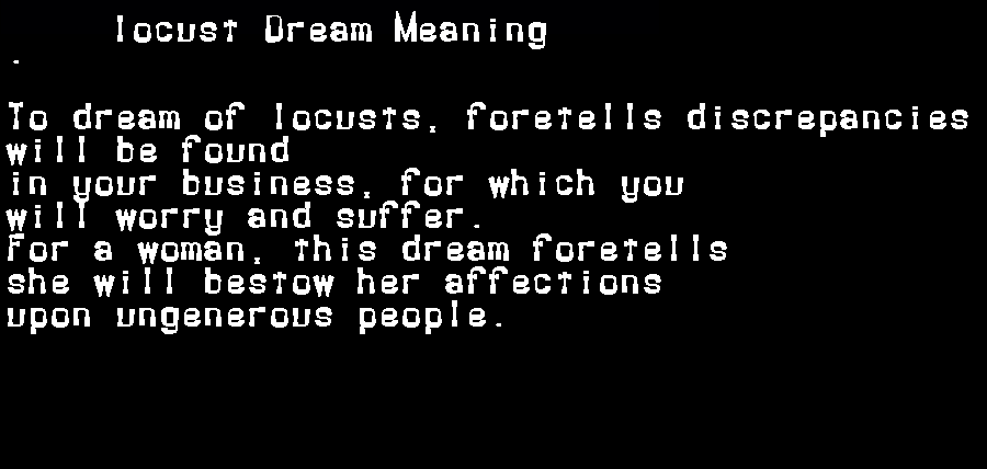  dream meanings locust