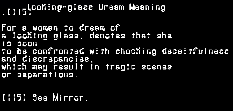  dream meanings looking-glass