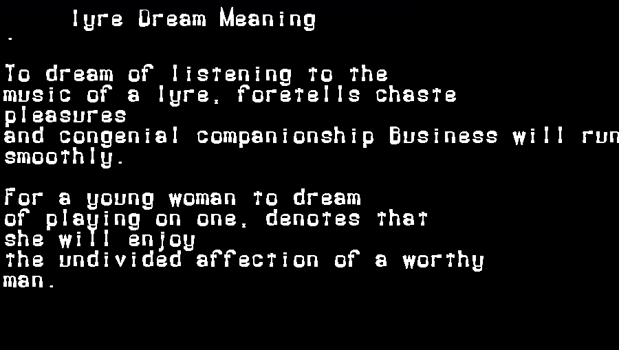  dream meanings lyre