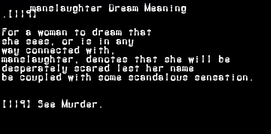  dream meanings manslaughter