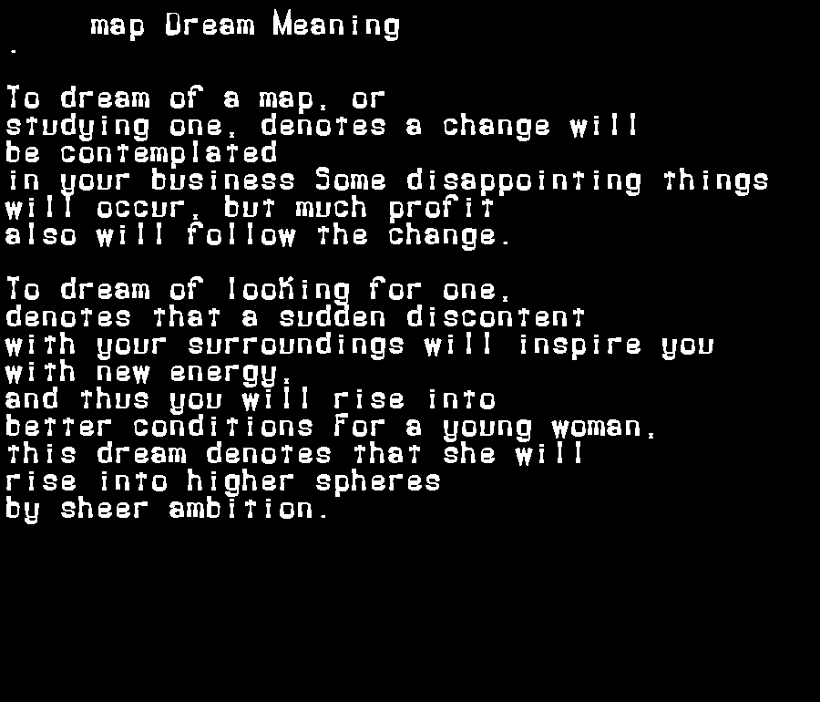  dream meanings map