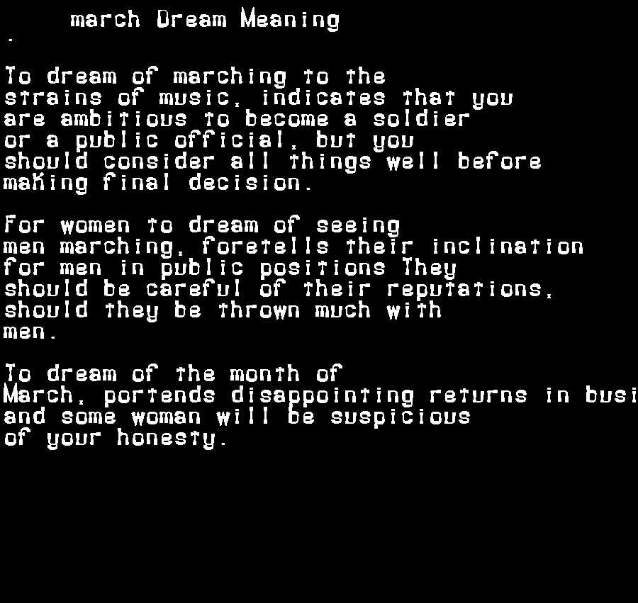  dream meanings march