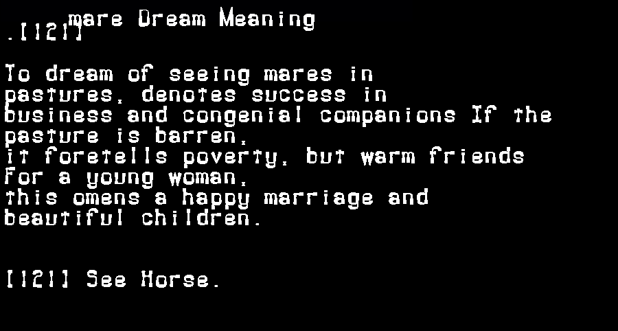  dream meanings mare