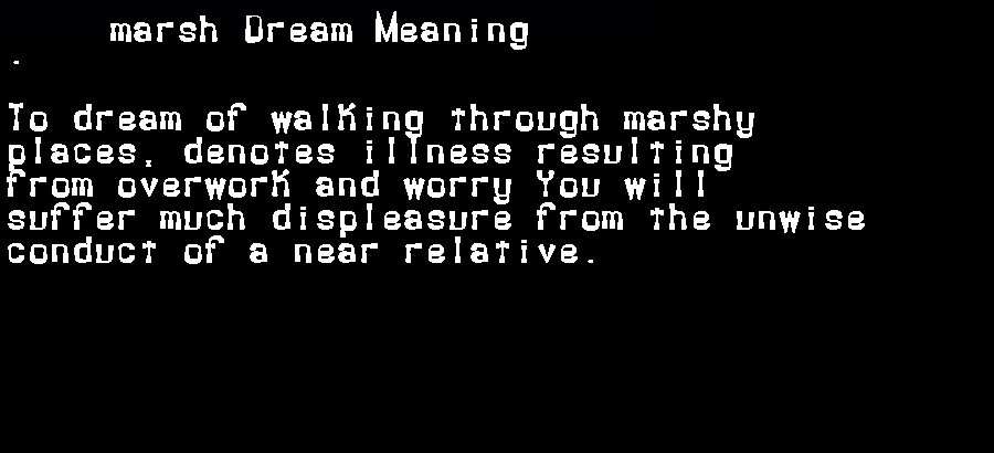  dream meanings marsh