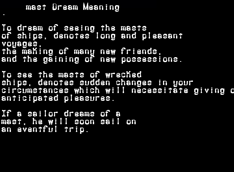  dream meanings mast