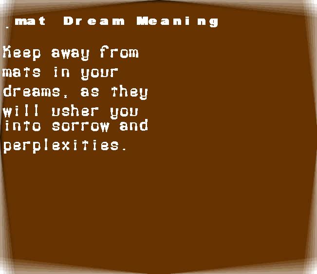  dream meanings mat