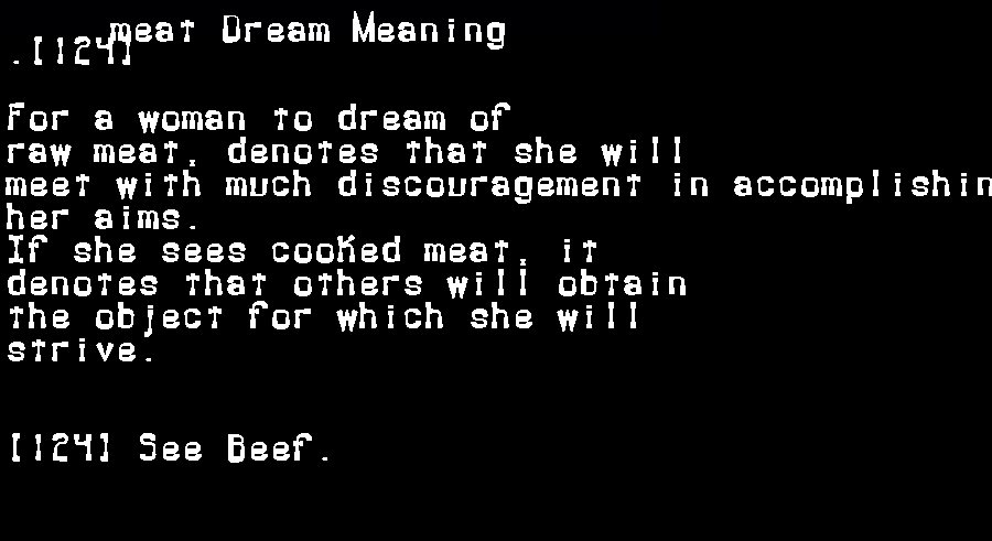  dream meanings meat