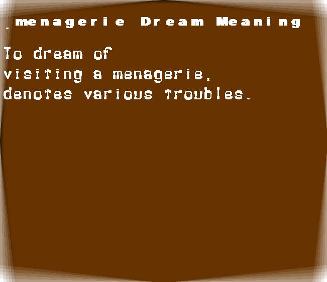  dream meanings menagerie
