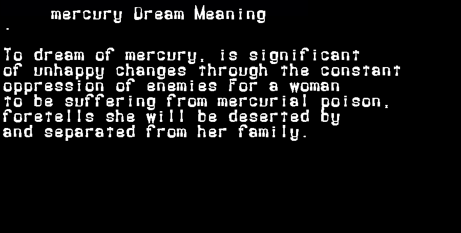  dream meanings mercury