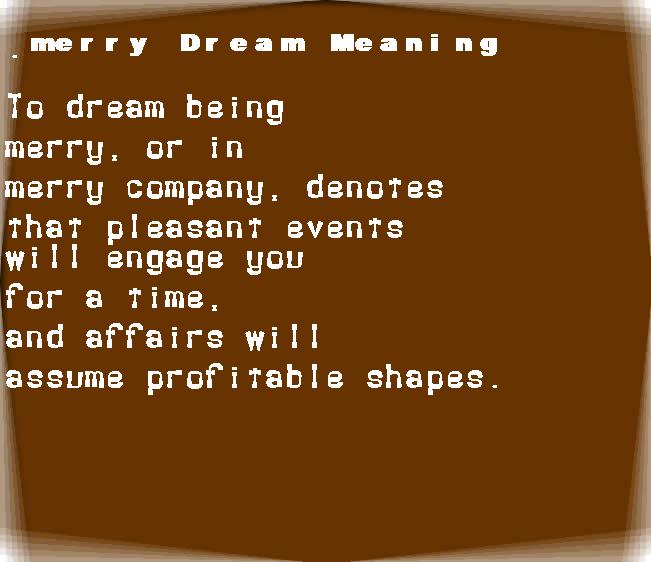  dream meanings merry