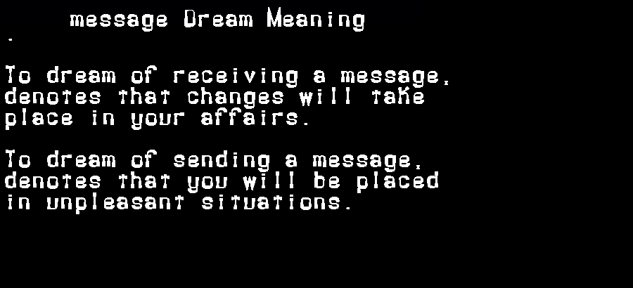  dream meanings message