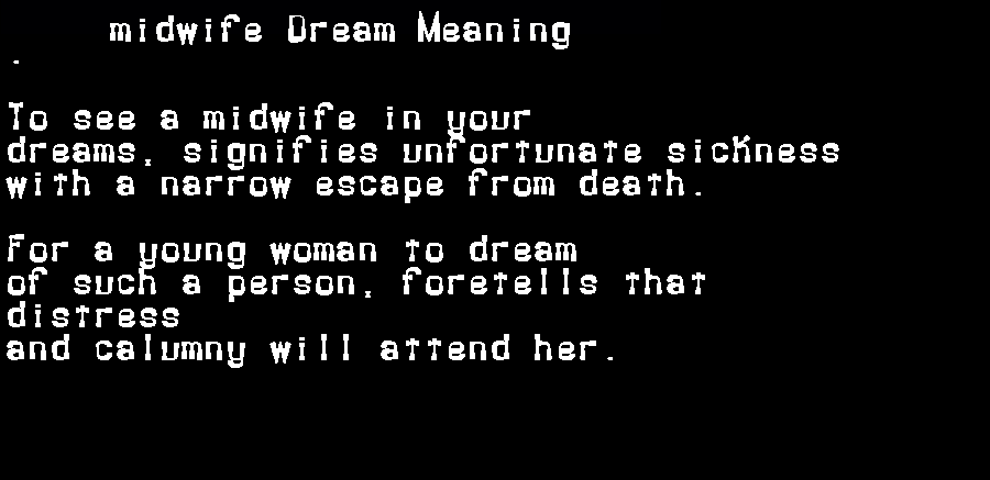  dream meanings midwife