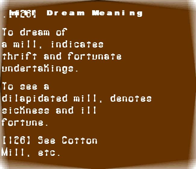  dream meanings mill