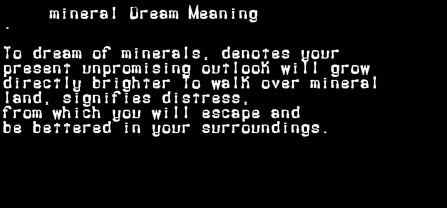  dream meanings mineral