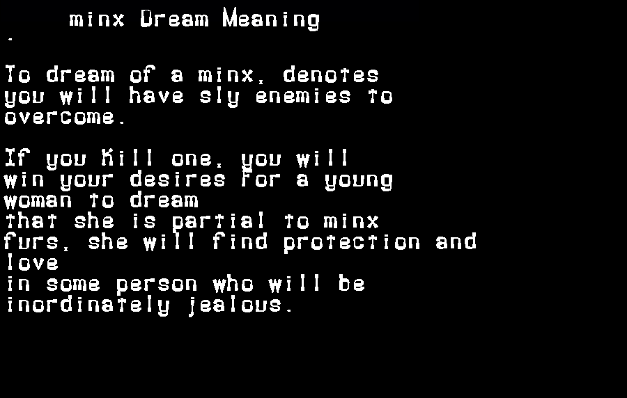  dream meanings minx