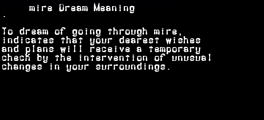  dream meanings mire
