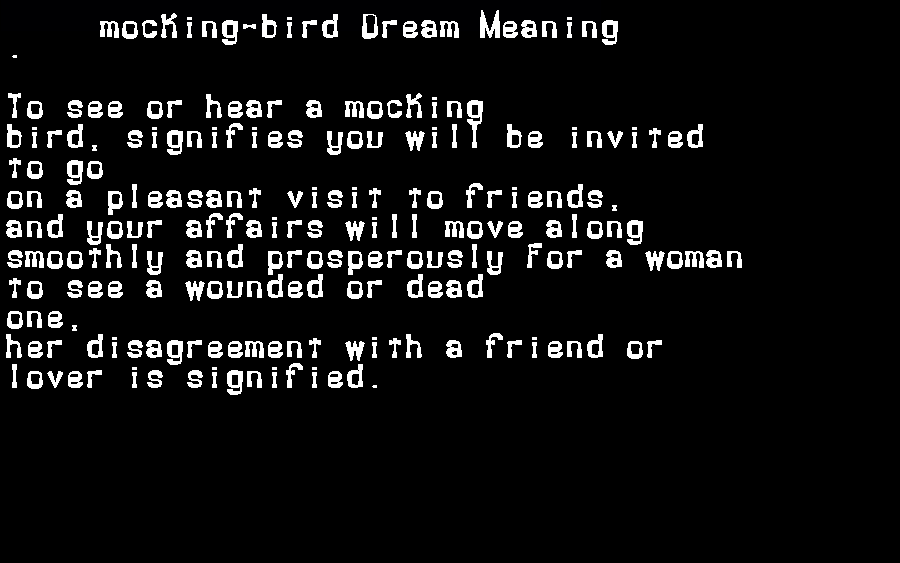  dream meanings mocking-bird