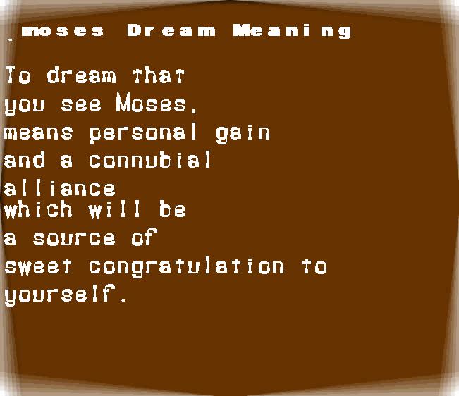  dream meanings moses