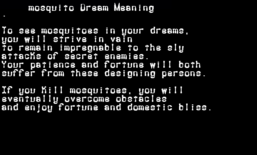  dream meanings mosquito