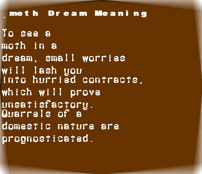  dream meanings moth