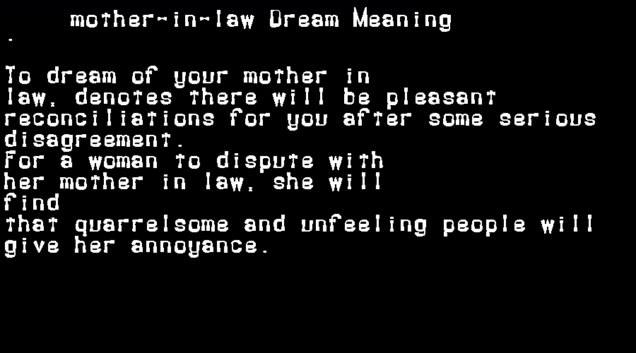  dream meanings mother-in-law