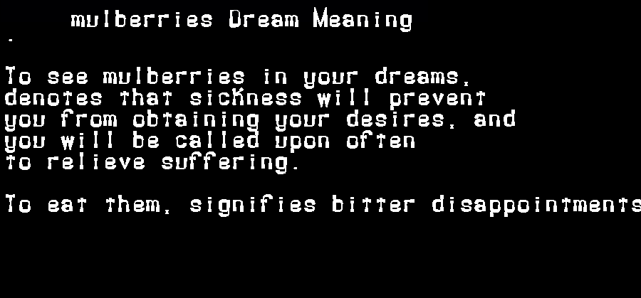  dream meanings mulberries