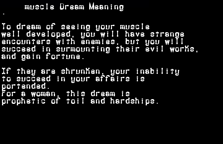  dream meanings muscle