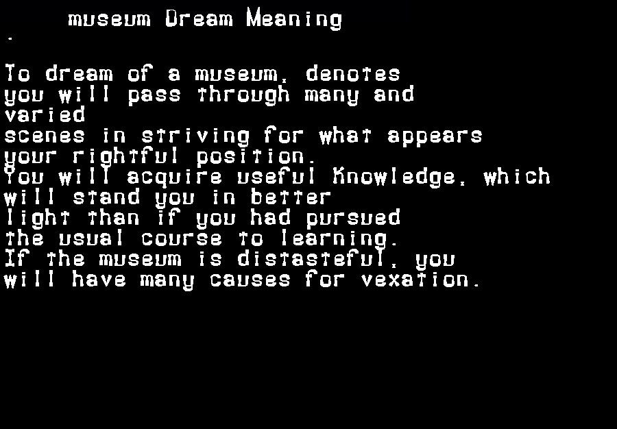  dream meanings museum