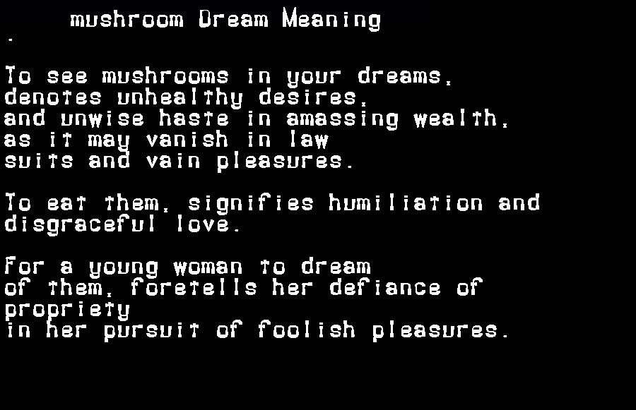  dream meanings mushroom