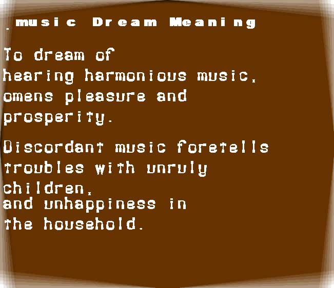  dream meanings music