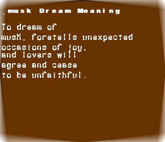  dream meanings musk