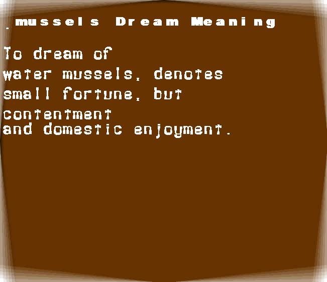  dream meanings mussels