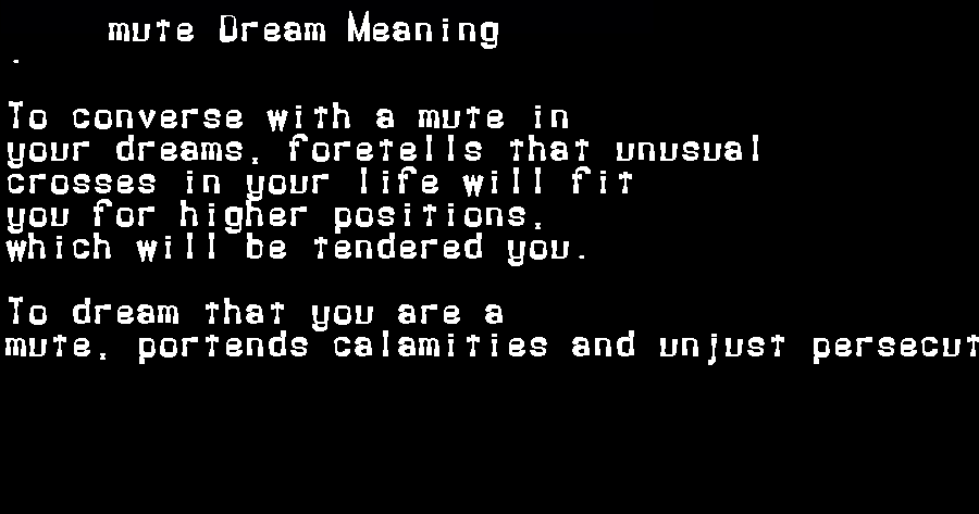  dream meanings mute