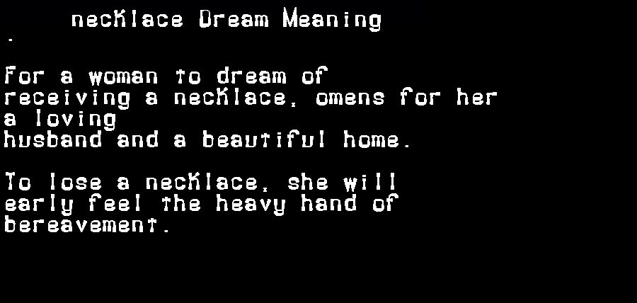  dream meanings necklace