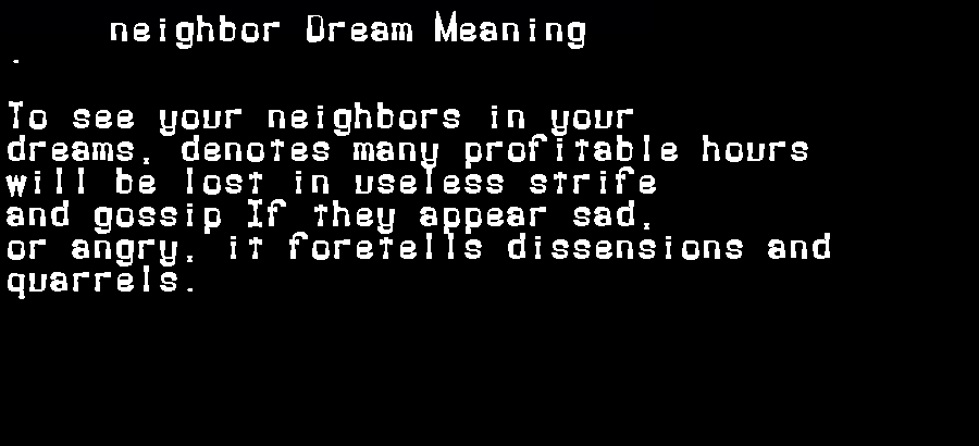  dream meanings neighbor