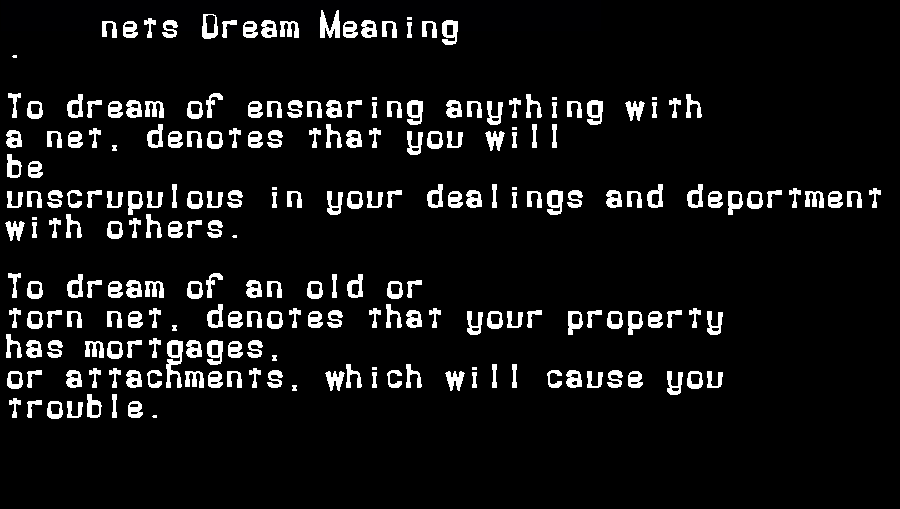  dream meanings nets