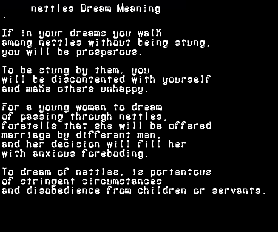  dream meanings nettles