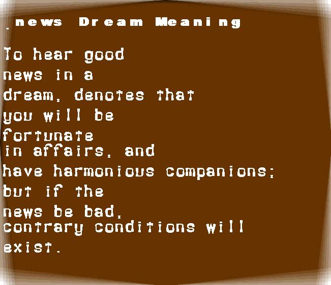  dream meanings news
