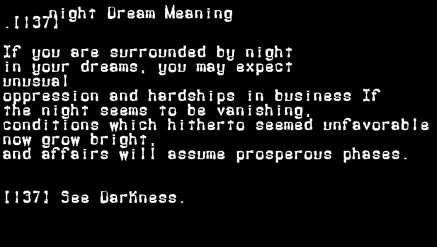  dream meanings night