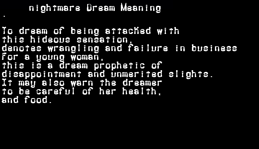  dream meanings nightmare