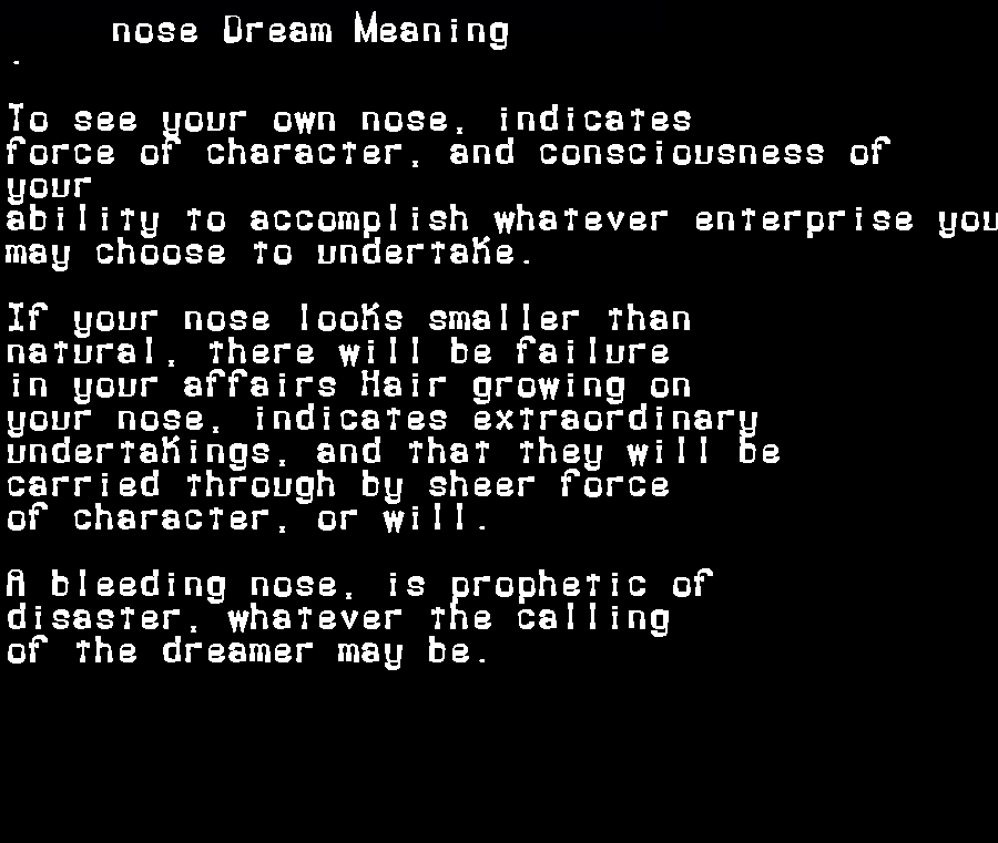  dream meanings nose