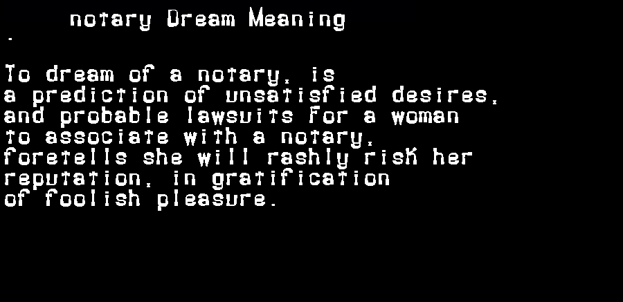  dream meanings notary